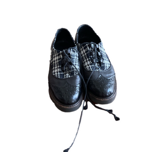 Stuart Weitzman Black and Patterned Oxfords